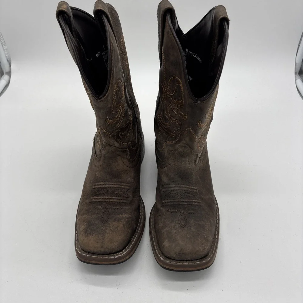 Smoky Mountain Youth Leather Cowboy Boots SZ 1.5